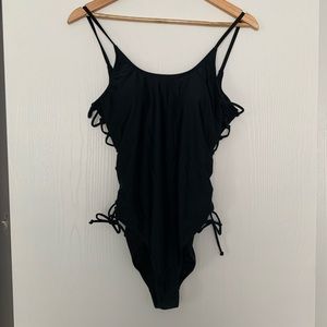 Lace up swimsuit